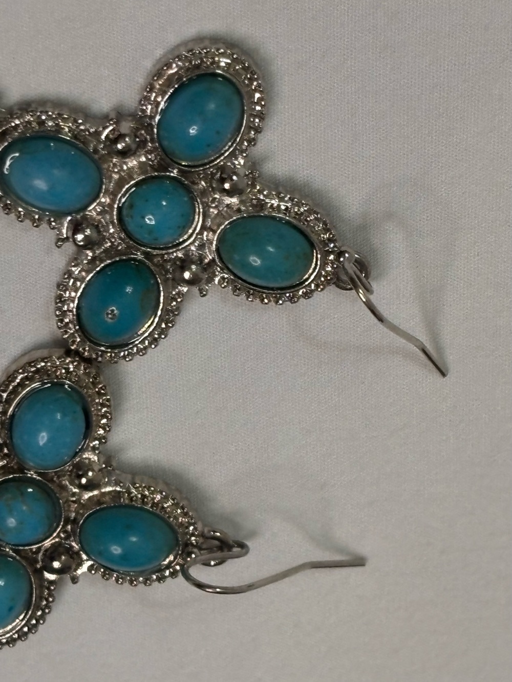 Source Unknown Turquoise Cross Drop Earrings - Picture 2 of 4